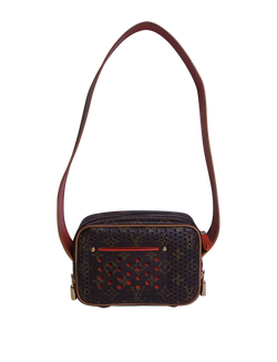 Perforated Mini Trocadero Bag, Canvas, Mono/Red, TH0026 (2006) B 3*